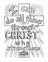 Coloring Bible Pages Philippians Verse Sheets Things Do School Christ Through Sunday 13 Kids Printable Scripture Color Cross Verses Adult sketch template