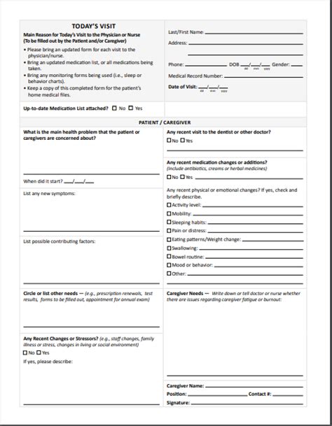 doctor visit record form template   sample