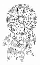 Catcher Dream Pages Coloring Native Printable Dreamcatcher Catchers Mandala Adult Colouring Adults Books Template Animal Print Skull Templates Choose Board sketch template