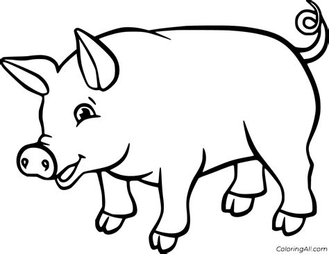 cute cartoon pig coloring page