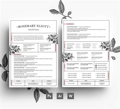 12 best flower resumes images on pinterest resume templates cover