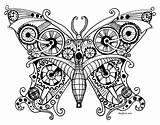 Steampunk Butterfly Coloring Pages Deviantart Doodle Drawings Doodles Zentangle Wings Sketch Punk Steam Printable Adult Colouring Drawing Coloriage Papillon Visit sketch template