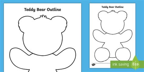 teddy bear outline worksheet activity sheet eyfs bears