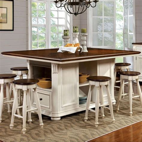 Furniture Of America Foa Sabrina Cm3199wc Pt Table Cottage Counter