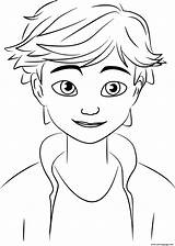Adrien Agreste Coloring Pages Miraculous Printable Adrian Ladybug sketch template