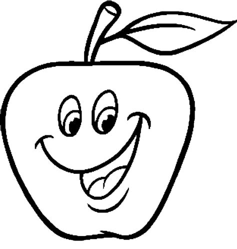 happy cartoon apple coloring page  print  color