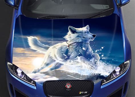 wolf winter car hood wrap full color vinyl sticker decal fit  car ebay winter car car