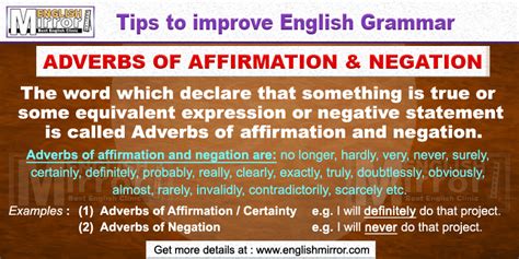 adverbs  affirmation  negation declare  true