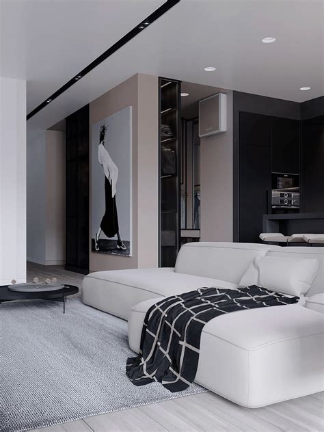 black white and beige apartment for the fashionista black