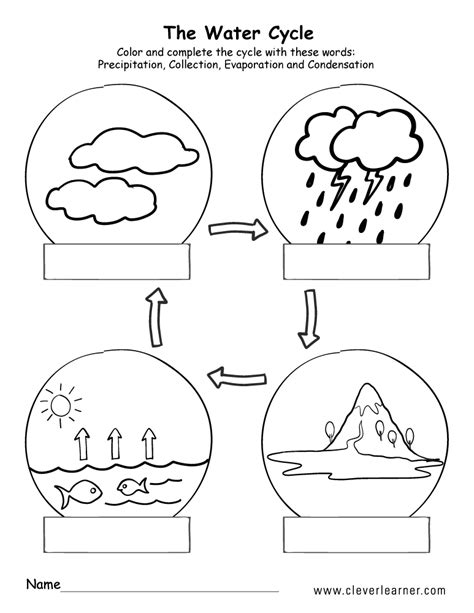 printable water cycle worksheets  preschools