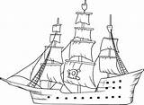 Coloring Pirate Easy Ship Ships Fun Pages Awesome sketch template
