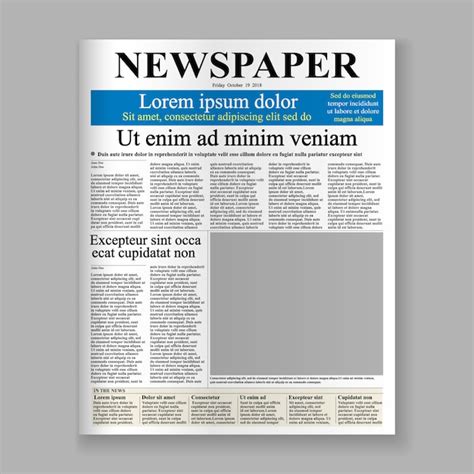 realistic newspaper front page template premium vector