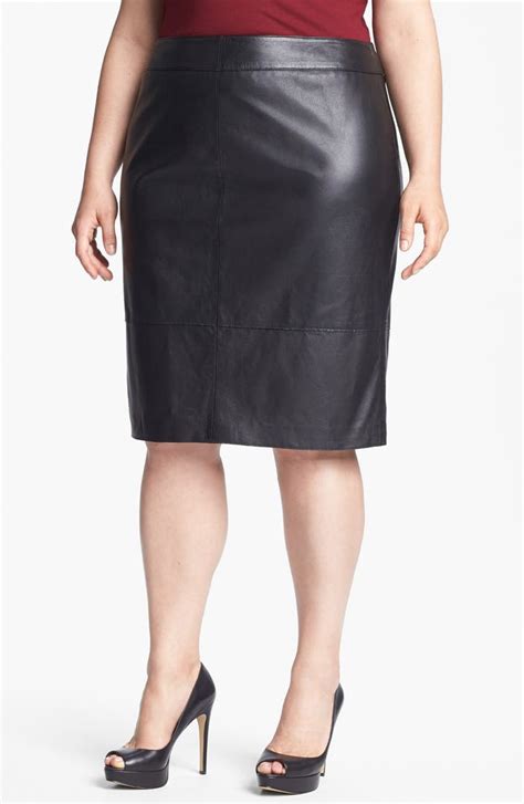 sejour leather pencil skirt plus size nordstrom