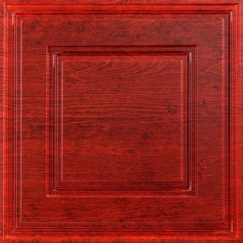 fasade raised coffer 2 ft x 2 ft lay in ceiling tile in cherry l85 32 the home depot