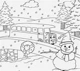 Scenery Coloring Winter Pages Drawing Outline Clipart Landscape Christmas Children Mountain Sketches Kids Snow Natural Beautiful Colouring Color Printable Line sketch template