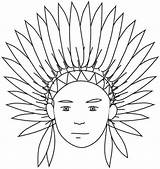 Coloring Indian Pages Printable Native American Headdress Printables Color Template Thanksgiving Headband Indians Longhouse Getcolorings India Preschool Print Choose Board sketch template