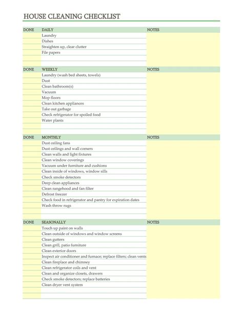 40 printable house cleaning checklist templates ᐅ templatelab