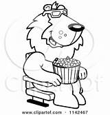 Eating Lion Popcorn Movie Watching Clipart Coloring Cartoon Pages Theater 3d Thoman Cory Outlined Vector Happy 2021 Getcolorings sketch template