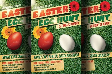 easter egg hunt flyer template  flyer templates creative market