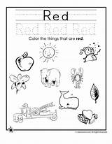 Red Color Worksheets Colors Worksheet Coloring Pages Preschoolers Preschool Learning Kids Kindergarten Printable Things Activities Colour Activity Jr Sheets Woojr sketch template