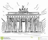 Brandenburger Brandeburgo Tor Karikatur Schizzo Fumetto Germania Berlino Skizze sketch template