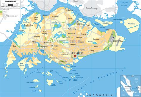 detailed political map  singapore ezilon maps
