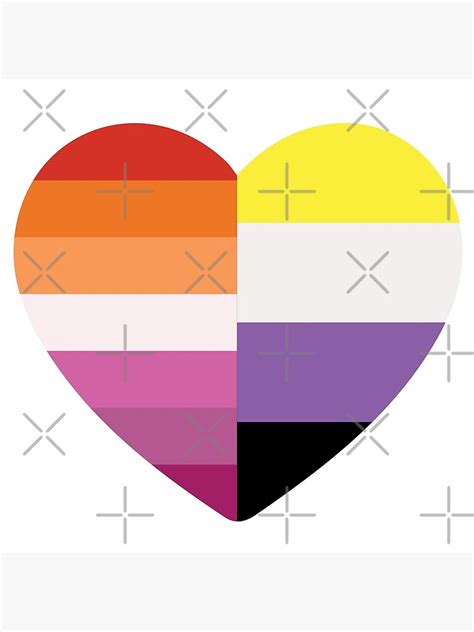 nonbinary lesbian heart poster by dlpalmer redbubble