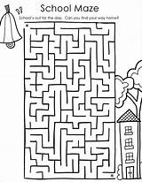 Coloring School Maze Back Pages Printable Kids Mazes Printables Classroom Sheets Activity First Color Print September Classroomdoodles Middle Worksheets Kindergarten sketch template