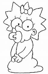 Simpson Maggie Simpsons Coloring Pages Print Baby Gif Utilising Button sketch template