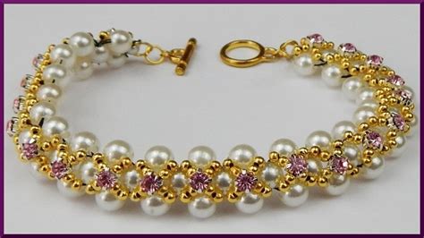 diy armband aus perlen und strasssteinen faedeln beaded bracelet