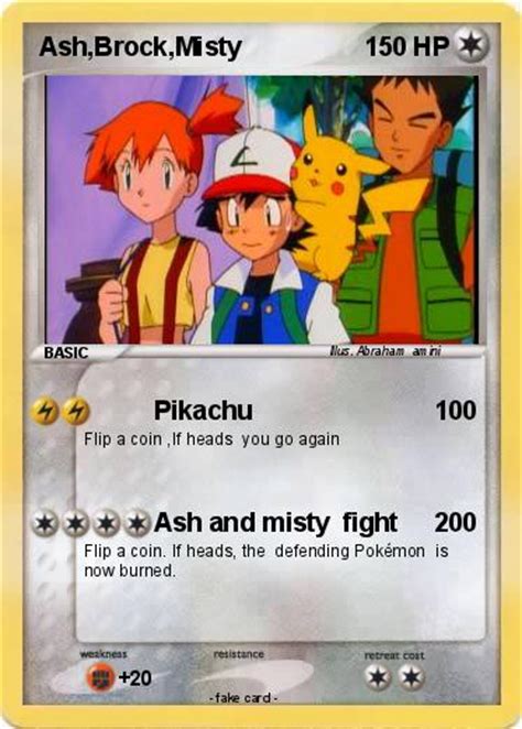 Pokémon Ash Brock Misty Pikachu My Pokemon Card