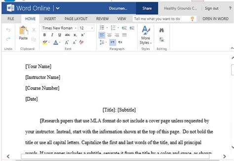 mla style paper template  word  mla guidelines  instructions