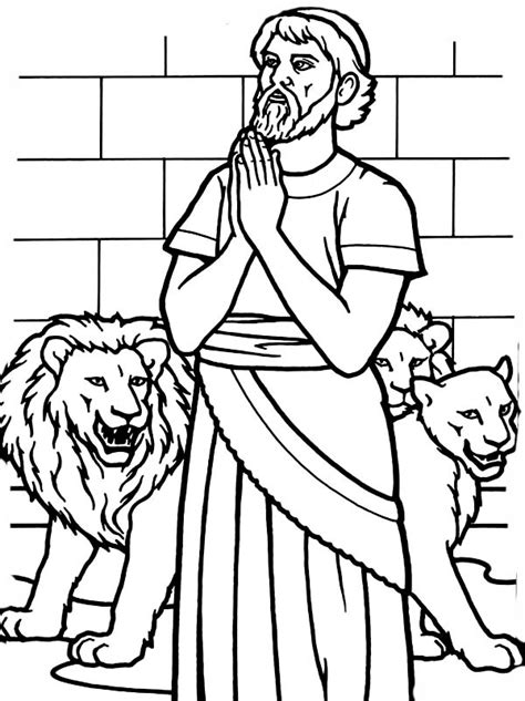 daniel pray  god  daniel   lions den coloring page netart