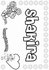 Shakira Coloring Name Pages Color Also Online Print sketch template