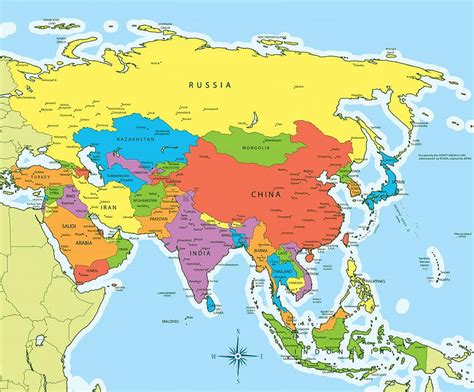asia map countries  wall decal asia political map hd wallpaper pxfuel