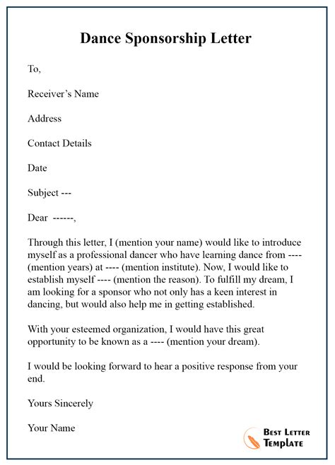 15 Free Sponsorship Letter Template Format Sample And Example