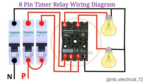 pin timer relay wiring diagram timer connection  hindi electrical panel wiring