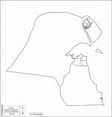 Kuwait Governorates Map Outline sketch template