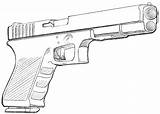 Glock Handgun Chicano Howto sketch template