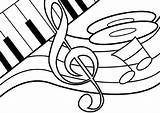 Coloring Piano Clef Treble Dancing Music Pages Notes Netart Musical Sheets sketch template