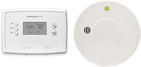 honeywell home rthb rthb programmable thermostat white kidde smoke detector