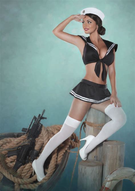 pinup hottie throwbacks and big ass guns go together like tits and ass image 0 pin up
