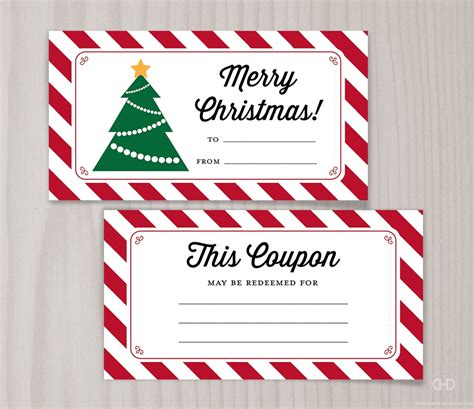 printable christmas coupon template  printable templates