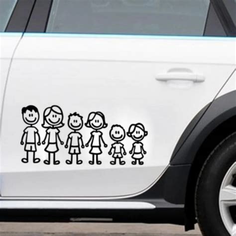 pcs funny family member car body vinyl decal auto sticker decorations car styling sticker black