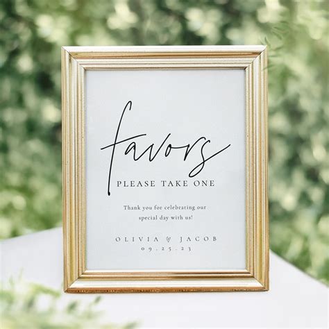 modern printable wedding favors sign template printable etsy