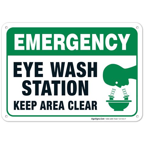 buy eye wash station sign emergency sign  rust  aluminum