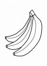 Banana Coloring Frutas Bananas Dibujos Trzy Banany Kolorowanka Fruta Malowankę Wydrukuj Druku Banan sketch template