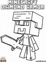 Minecraft Coloring Armor Diamond Steve Pages Choose Board sketch template