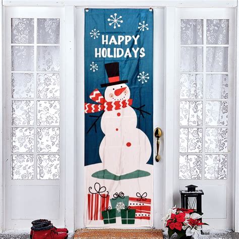 happy holidays door cover decoration door cover snowman door cover