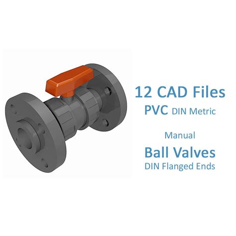 3d pvc manual ball valves din flanged ends cgtrader
